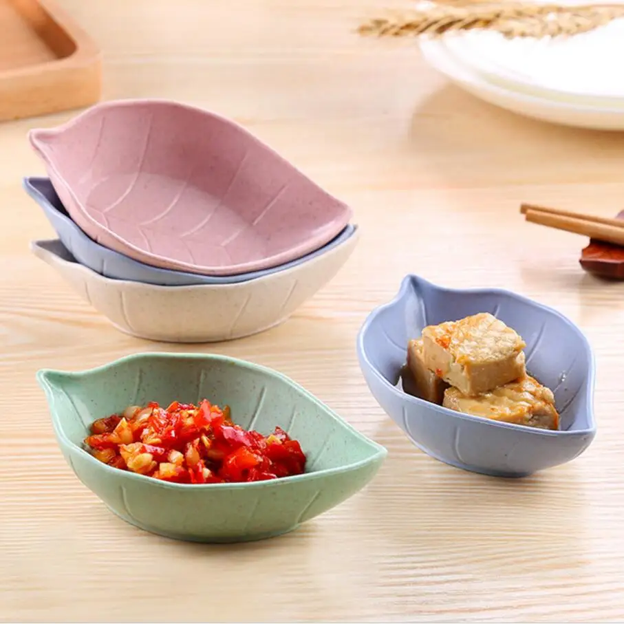 

Stem leaves little dish creative snacks Japanese plate vinegar dish of soy sauce pickles bone wheat straw tableware