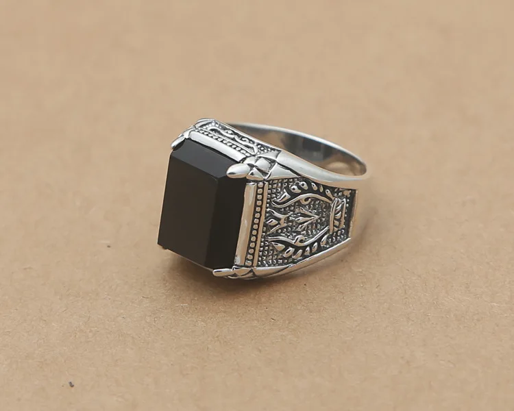 Винтажное 925 Серебряное мужское кольцо из стерлингового серебра пробы, тайское 925 серебряное кольцо