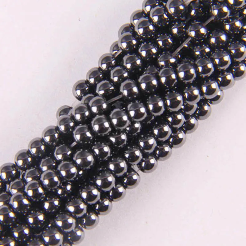 4MM Black Hematite Healing Loose Beads 16 Inch Jewelry Making