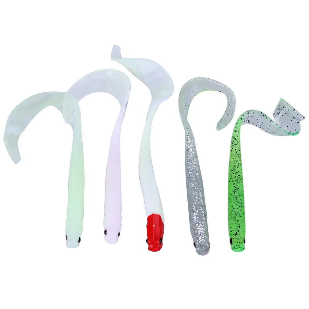 4Pcs/Set White Fishing Lures 13cm 6g PVC Soft Lure Tiddler Fishing