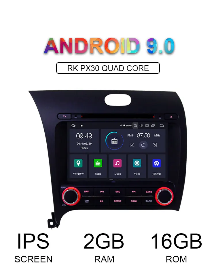 LJHANG 8 дюймов Android 9,0 автомобильный dvd-плеер для Kia CERATO K3 FORTE 2013 wifi Мультимедиа 2 Din автомагнитола стерео Авто