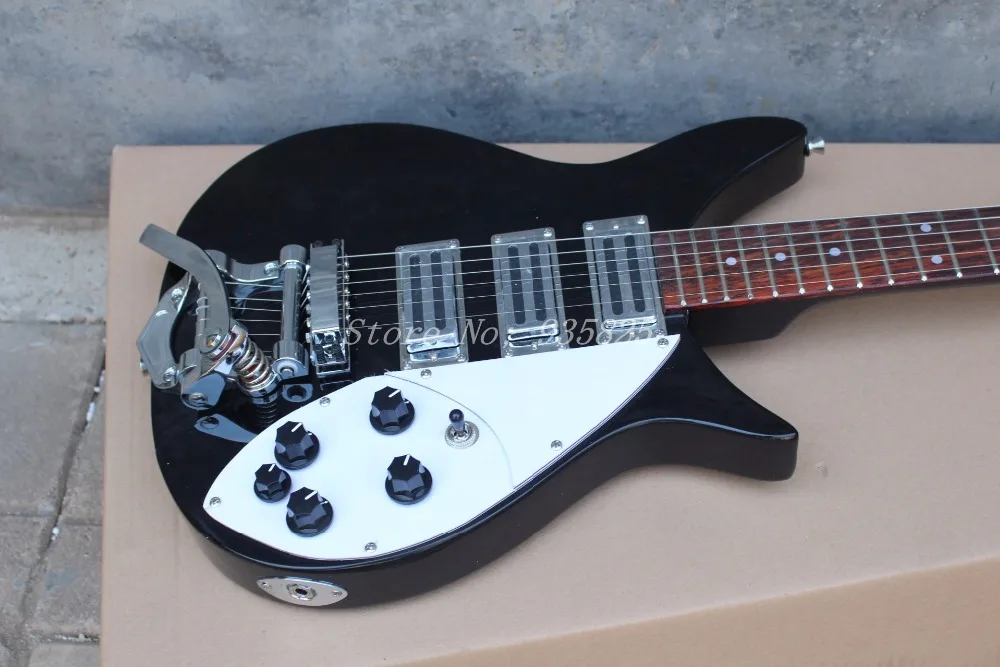 

Top quality factory custom Rick 325 model 3 pickups Ricken musical instrument electric guitar black color wholesale&Retail