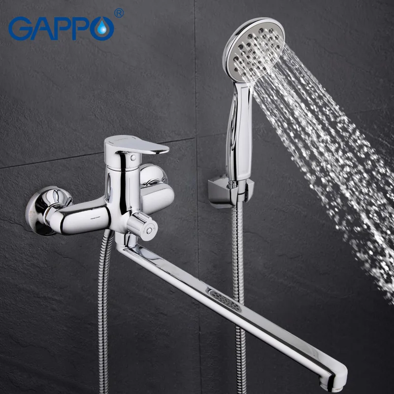 Günstig GAPPO TOP Qualität Wand montieren bad waschbecken wasserhahn torneira mit lange auslauf einzigen handgriff badewanne mixer in handshow GA2236