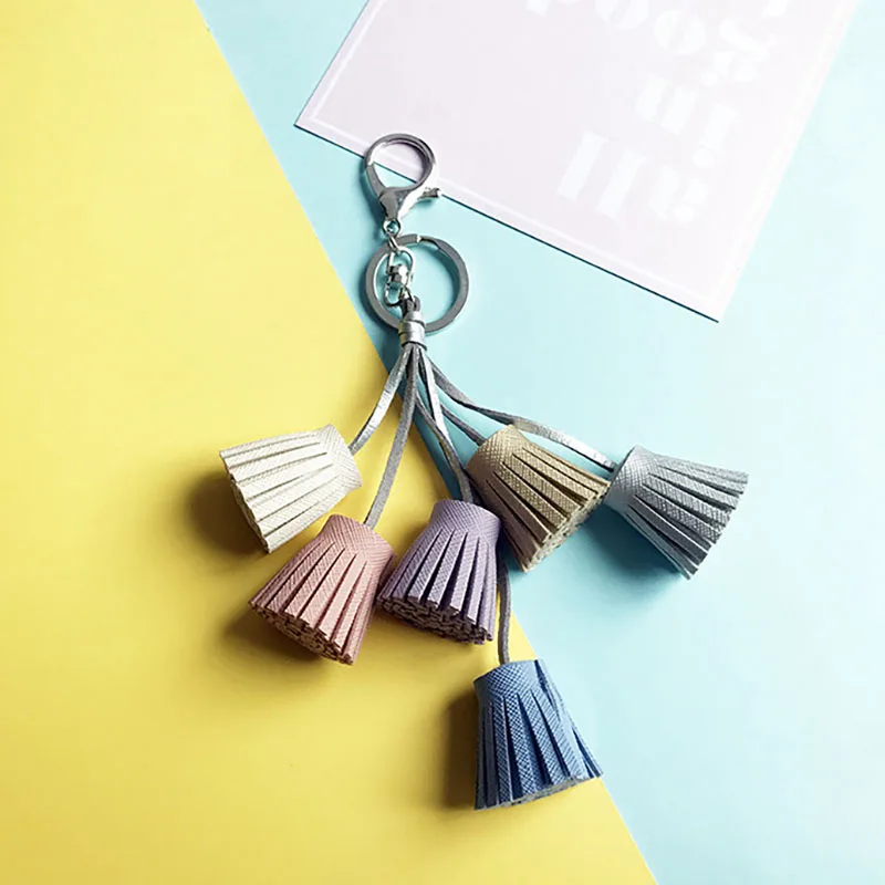 

Fashion Women Girls Colorful Keychain Cute Tassel Car Key Chain DIY Handbag Charms Key Ring Creative Gifts Jewelry Dropshipping