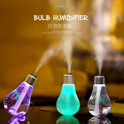 

400ML Colorful Light bulb Humidifier Ultrasonic LED USB Port Plant Tree For Home Office