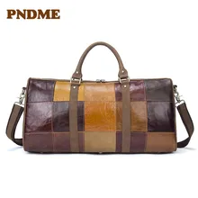 Большая емкость одного плеча ручной Багаж европейский и американский досуг сплайсинга короткий бизнес багаж для путешествий Сумка дорожная