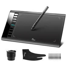 Parblo A610 (+10 Extra Nibs) Digital Graphics Drawing Tablet 2048 Level Pen + Anti-fouling Glove (Gift)