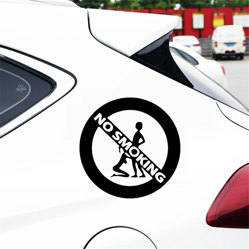 Girl And Boy No Smoking Fashion Car-Styling Stickers Decals Car Creative Waterproof Sticker Funny Car Accessories 13.5cm13 (1)