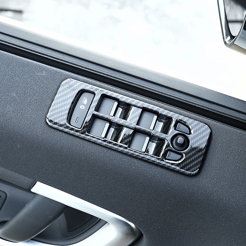

Carbon Fiber Surface For Land Rover Discovery Sport ABS Window Lift Switch Frame Trim Stickers 4pcs 2015-2017