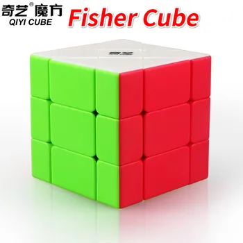 

New Qiyi Fisher Cube Stickerless or Black Puzzle 3x3 Strange-shape Magic Cube Cubo Magico Learning Educational Toys For Children