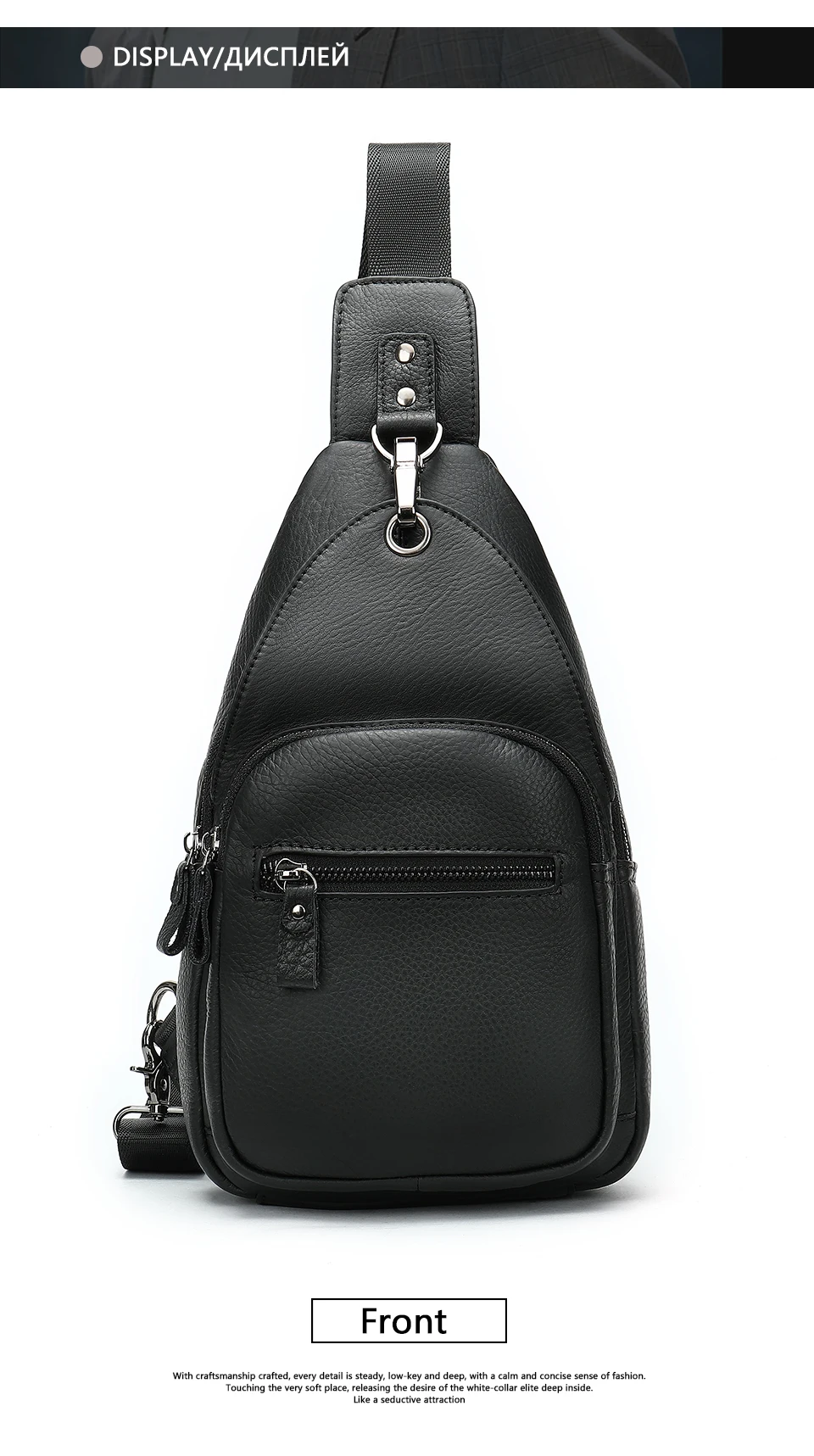 8 Small Men's Chest Bag for Men Genuine Leather Crossbody Bags Male Messenger Chest Waist Pack Travel Sling Bag Designer