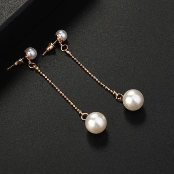 

Fashion Imitation Pearl Tassel Earrings Wholesale Jewelry Earrings Female Long Vintage Erring boucle d'oreille longue