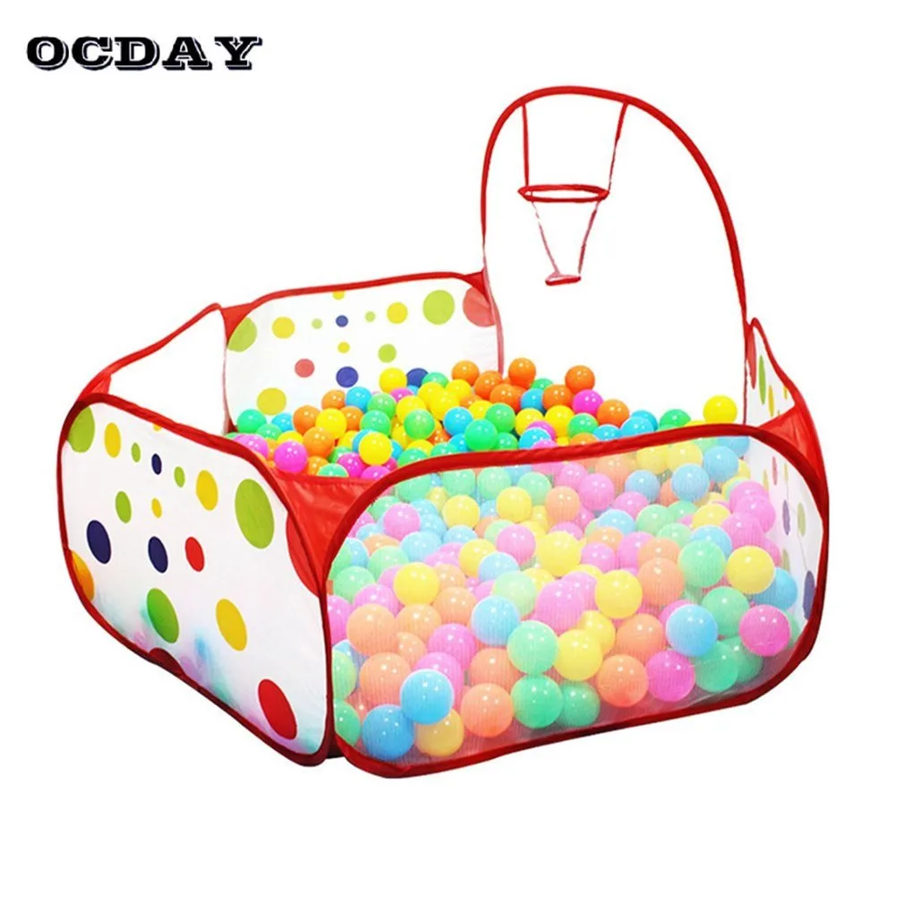 Baby Kids Play Tents Portable Foldable Pop Up Tunnel Basketball Game Tent Children Cubby Outdoor Sports Play House Hut Toys Tent