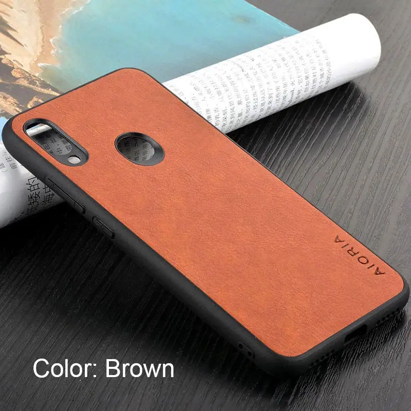 Для Xiaomi Redmi note 7 чехол высокого качества из искусственной кожи жесткий чехол из поликарбоната чехол s для Xiaomi Redmi note 5 6 7 pro coque funda - Цвет: Brown