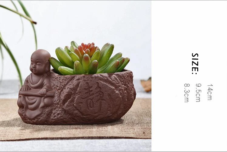 Буддизма фиолетовый песок цветочный горшок Керамика домашнего декора корабли украшения из искусственного камня домашние комнатные