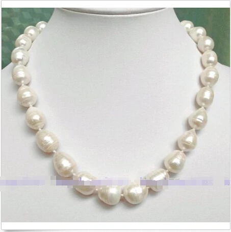 

Free shipping >>>>>>10-13MM SOUTH SEA WHITE BAROQUE PEARL NECKLACE 17"AAA GH0ZY-YU