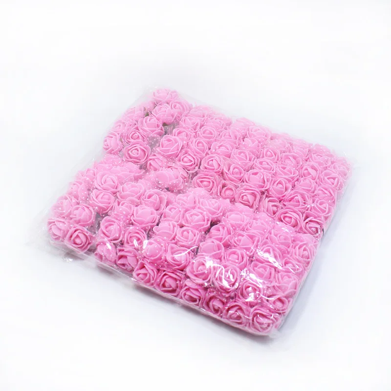 144pcs 2cm Multicolor Foam Rose Artificial Flowers Bouquet DIY Wedding Decoration Flower Bachelorette Party Fake Rose Flowers. Q