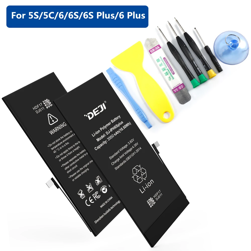 

High capacity battery For iPhone 5S 5C 6 6S 6S Plus 6 Plus Li-ion mobile phone battery Replacement Bateria + Free Repair Tools