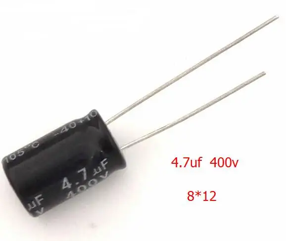 50PCS LOT Aluminum electrolytic capacitor 4 7uF 400V 8 12 Electrolytic capacitor