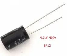 50PCS LOT Aluminum electrolytic capacitor 4 7uF 400V 8 12 Electrolytic capacitor