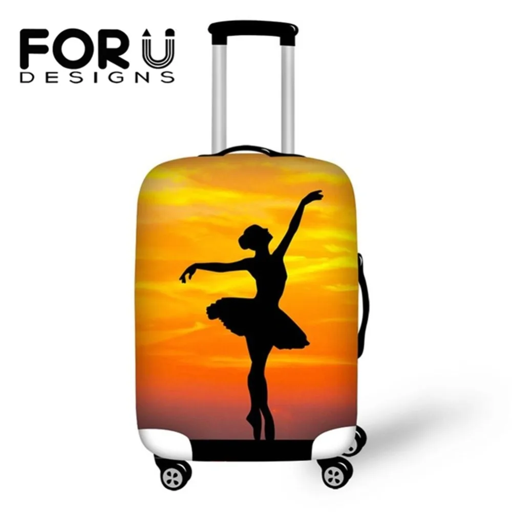 

FORUDESIGNS Travel Accessories Fashion 3D Ballet Dancing Girls Printing Protective Luggage Cover Dustproof Elastic Suitcase Case