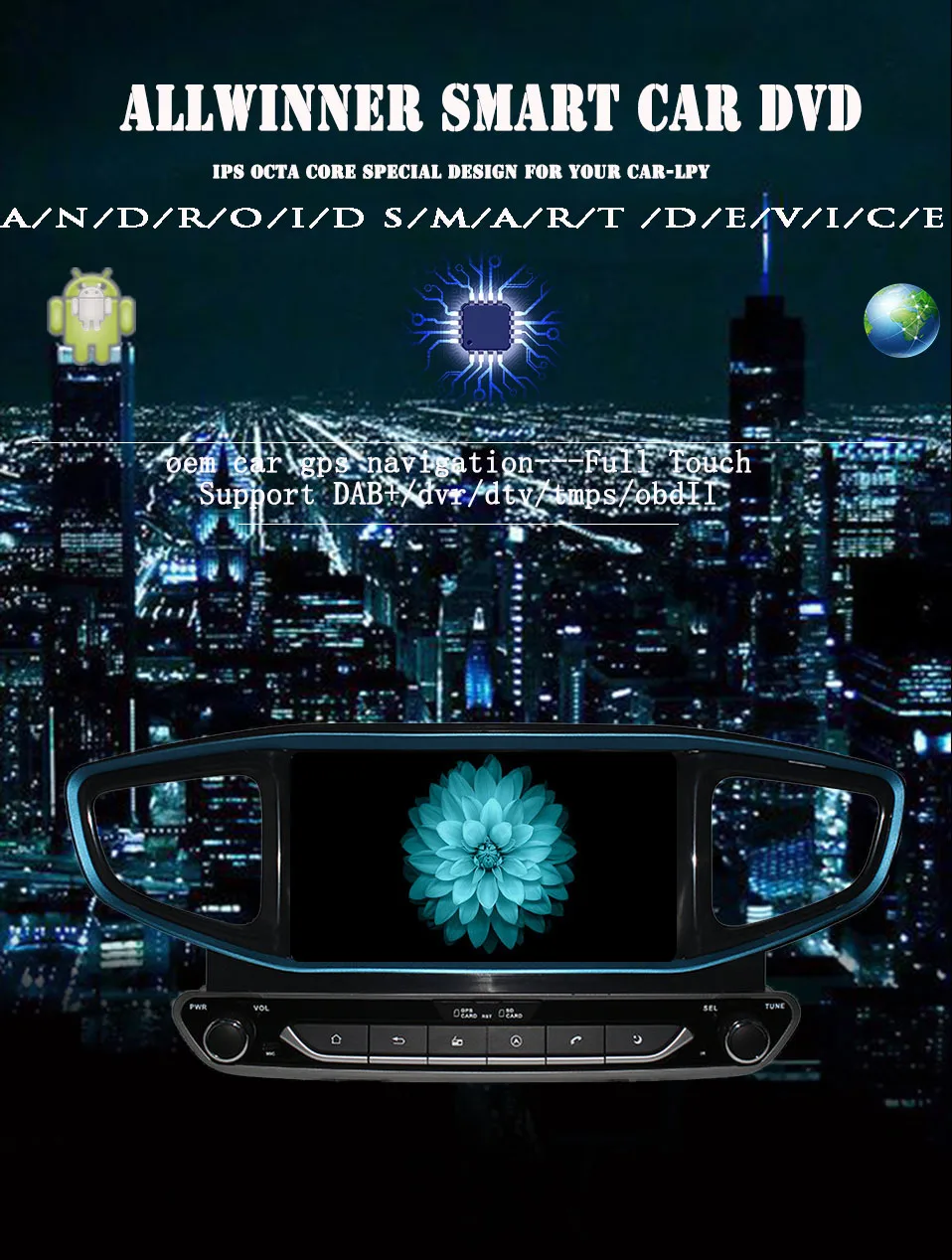 Flash Deal 4GB+64GB Android 9.0 Car DVD Player Stereo Unit GPS Navigation for HYUNDAI Ioniq Hybrid 2016 2017 2018 Auto Multimedia Head unit 1