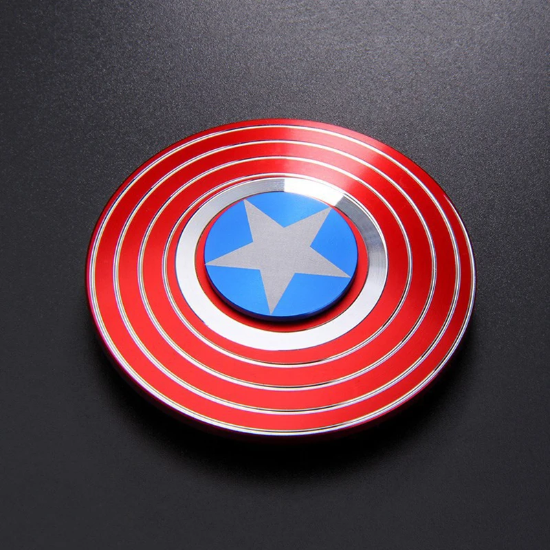 Металлический сплав супер герой Спиннер Капитан Америка щит Стиль гладкие ручные Спиннеры игрушки с гироскопом для детей игрушки для