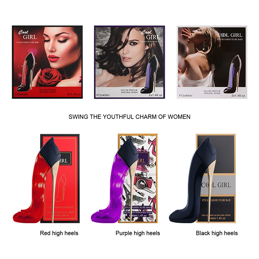 

LAIKOU 40ml Bottle Glass Women Perfume High Heels Feminino Fresh Fragrances Body Spray Parfum Long Lasting Liquid Antiperspirant