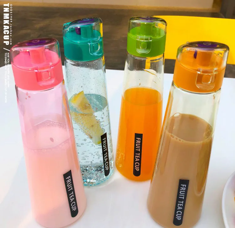 Горячая креативная Радужная цветная пластиковая бутылка для воды на открытом воздухе, устойчивая к падению, герметичная Студенческая Детская Спортивная бутылка для воды, ручная чашка