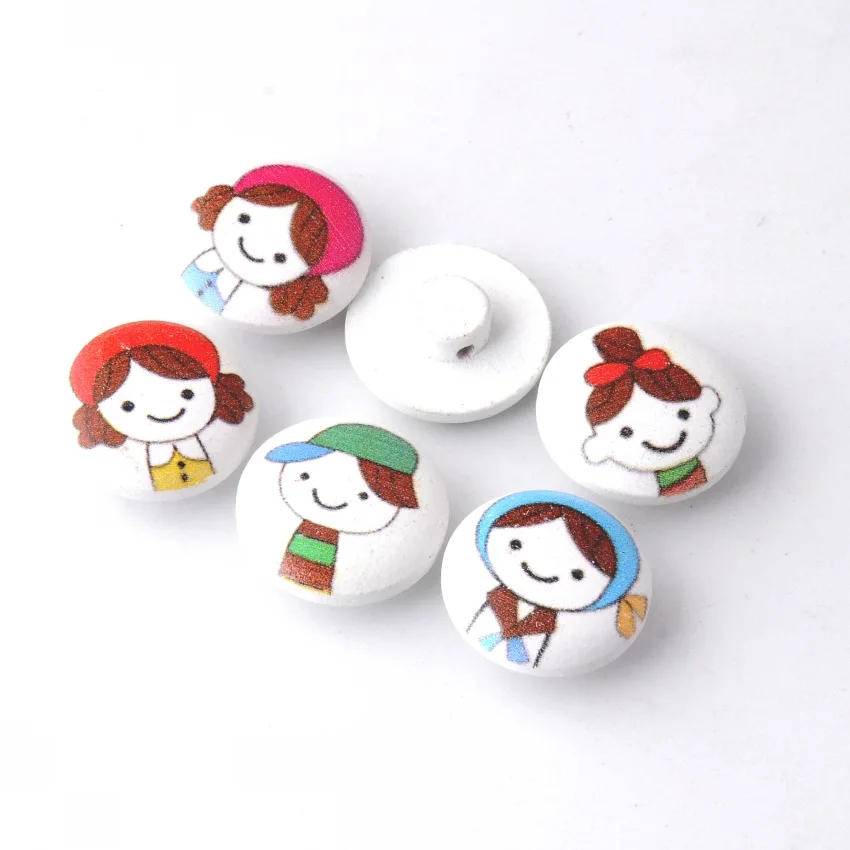 

Retail For Diy 10Pcs Random Mixed Round Shank Pattern Cartoons Wood Sewing Buttons Scrapbooking 20mm F0115