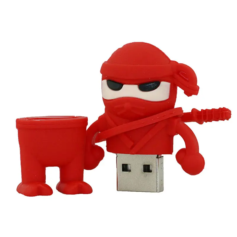 Забавный ниндзя флеш-диск USB 2,0 64 Гб мультяшный флеш-накопитель 32 Гб аниме карта памяти 4 ГБ 8 ГБ 16 ГБ Милая Флешка флэш-диск классные подарки