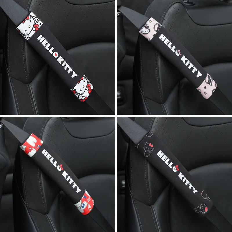 Новый мультфильм автомобилей обивка ремней розовый милый hello kitty автомобиль
