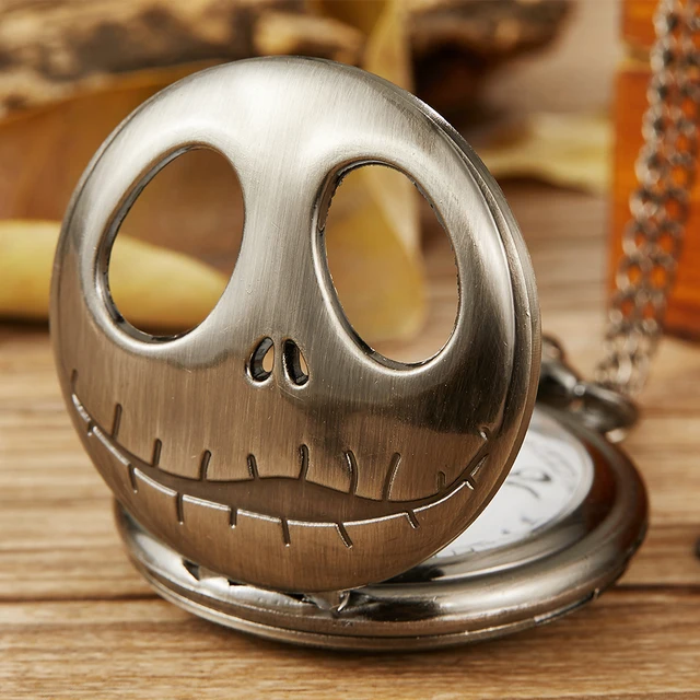 Bronze The Nightmare Before Christmas Quartz Pocket Watch Jack Skellington Watch Bronze The Nightmare Before Christmas Quartz Pocket Watch Jack Skellington Watch