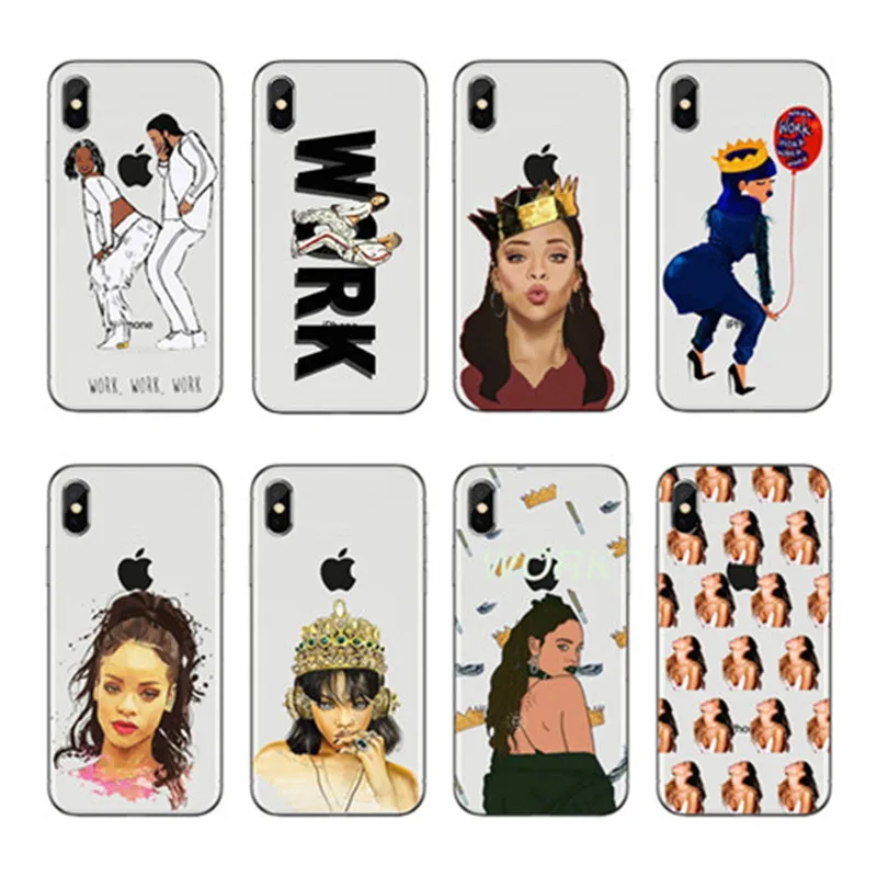 

Casos de Telefone Rihanna Anti Trabalho Drake Hard plastic Caso Capa para o Apple iphone 4 5 6 7 8 PLUS X XR MAX Capinha Coque