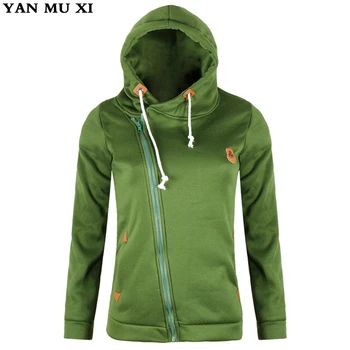 

New brand 2017 Winter Autumn Women fashion Hoodies Long Sleeve Hooded Jacket Warm Inclined Zipper Design Sweatshirt Plus size