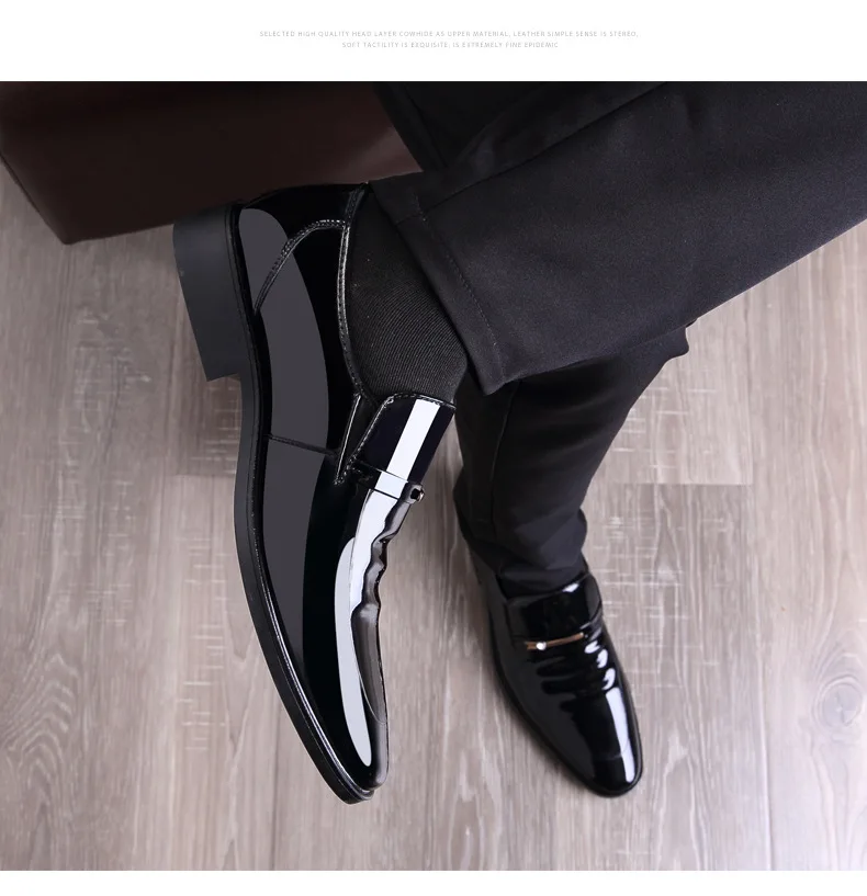 Merkmak/Винтажные дизайнерские туфли-оксфорды из лакированной кожи для мужчин; модельные туфли; Мужская официальная обувь с острым носком; деловые свадебные туфли