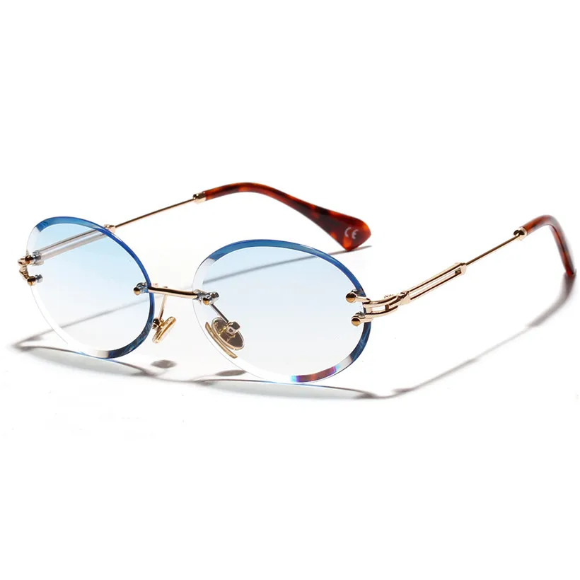 

NYWOOH Oval Women Sunglasses 2019 Men Gradient Transparent Rimless Sun Glasses Retro High Quality Eyeglasses Fashion Trendy