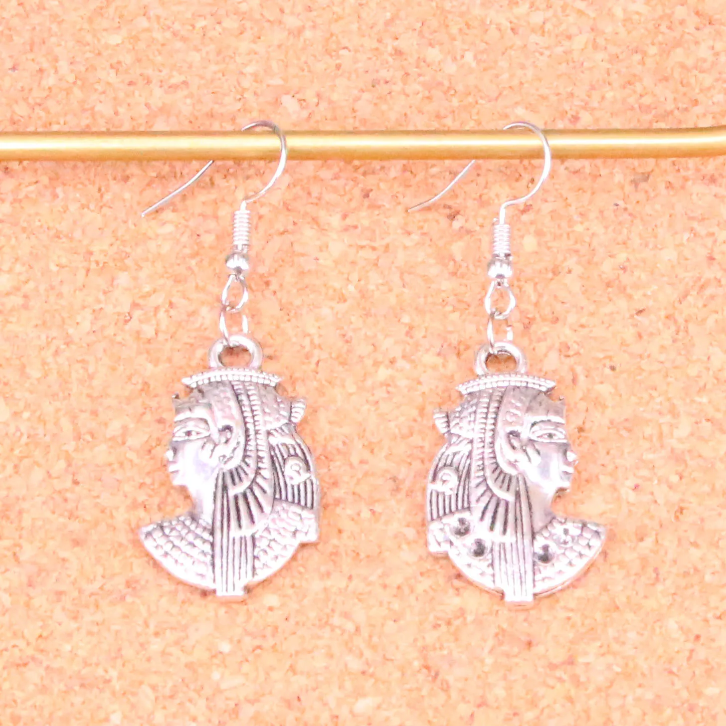 

Handmade Antique Silver Color Egypt Cleopatra Charm Drop Earring for Women