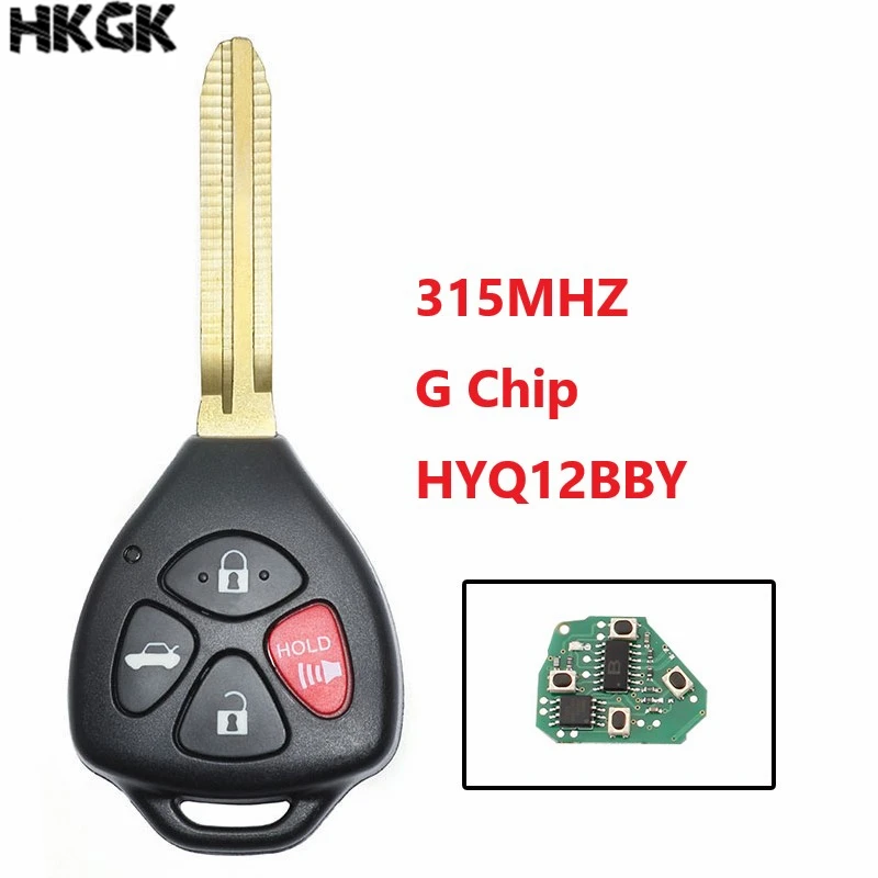 4Buttons Remote Key For Toyota Camry Rav4 2006-2010 315Mhz For Toyota HYQ12BBY Original key  G Chip