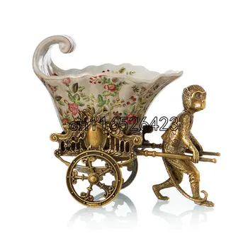 

High-end decorative ceramic fruit bowl porcelain fruit plate Home decoration Housewarming gift