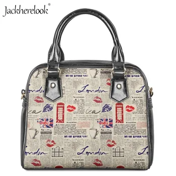 

Jackherelook Vintage Newspaper Handbag Women Designer Tote Ladies Bags Eiffel Tower Shoulder Bags Female Messenger Crossbody Bag