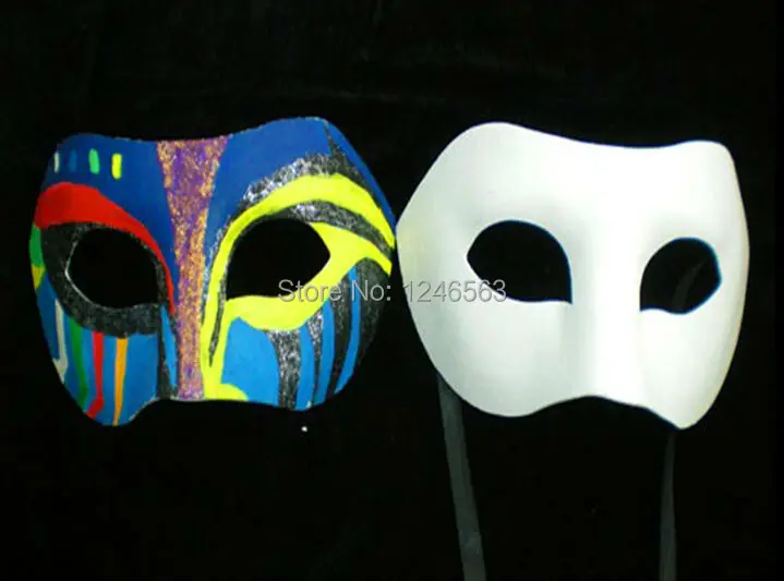 50pcs Drawing Board Solid White DIY Zorro Paper Mask Blank Match mask