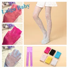 girls summer slim lace silk thin pantyhose stockings sumflower jacquard pantyhose bottoming children tights 3~12 years
