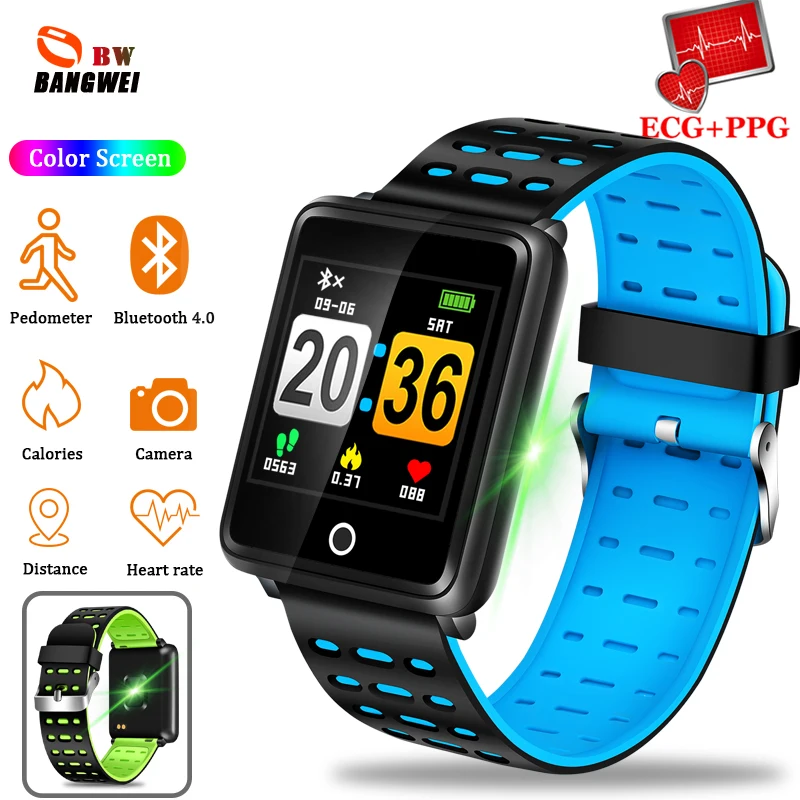 

BANGWEI Smart Men Waterproof Sports Watch Blood Pressure Heart Rate Monitoring Pedometer Information Reminder Bluetooth Watches