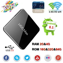 

H96 max X2 Android 8.1 OS Smart TV BOX Amlogic S905X2 Quad core 2G/4G ram 16G/32G/64G ROM 4K HD 2.4G WIFI H.265 Set Top Box