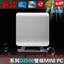 ITX Htpc Настольный Компьютер Mini PC q3 d2500 хост htpc мини-компьютер хост 4 г 320 г wi-fi