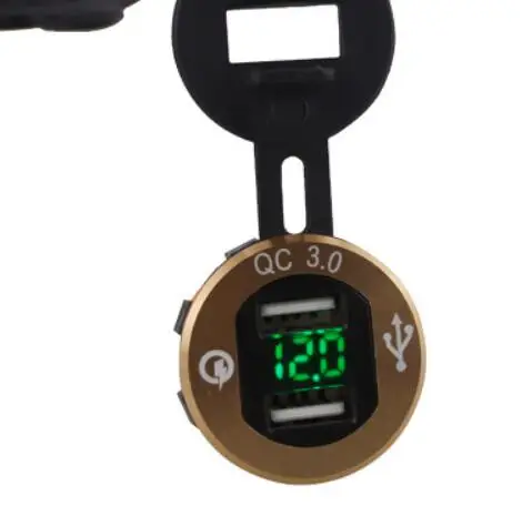 QC 3 0 алюминиевый Вольтметр для мотоцикла лодки автомобиля 2 USB зарядное