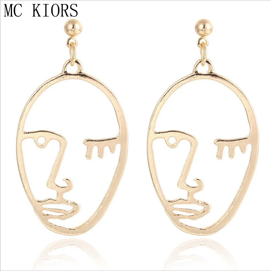 Fashion Alloy Human Face Earrings For Women Fashion Korean Style Hands Dangle Drop Ear Jewelry Gifts Feminine Unique Design 