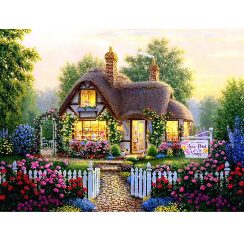 

Beautiful Forest House Landscape 5D Diamond Painting Embroidery Full Square Drill Full Round Mosaic Home Room Decoration Gift