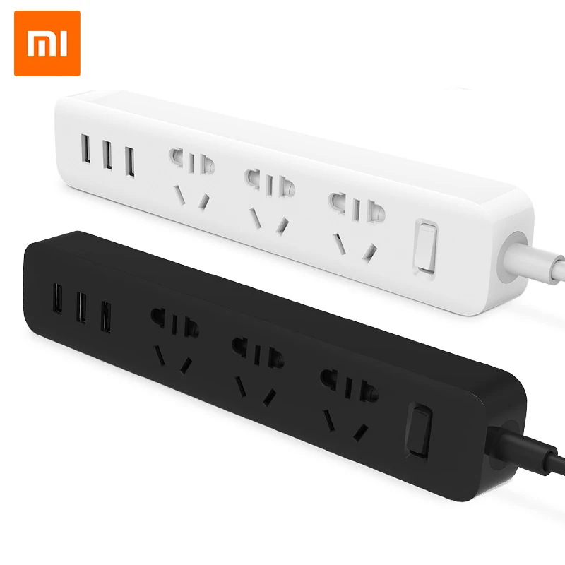 Xiaomi оригинальная розетка с 3 USB 2А для быстрой зарядки, стандартная розетка-удлинитель, силовая полоса, Домашняя электроника